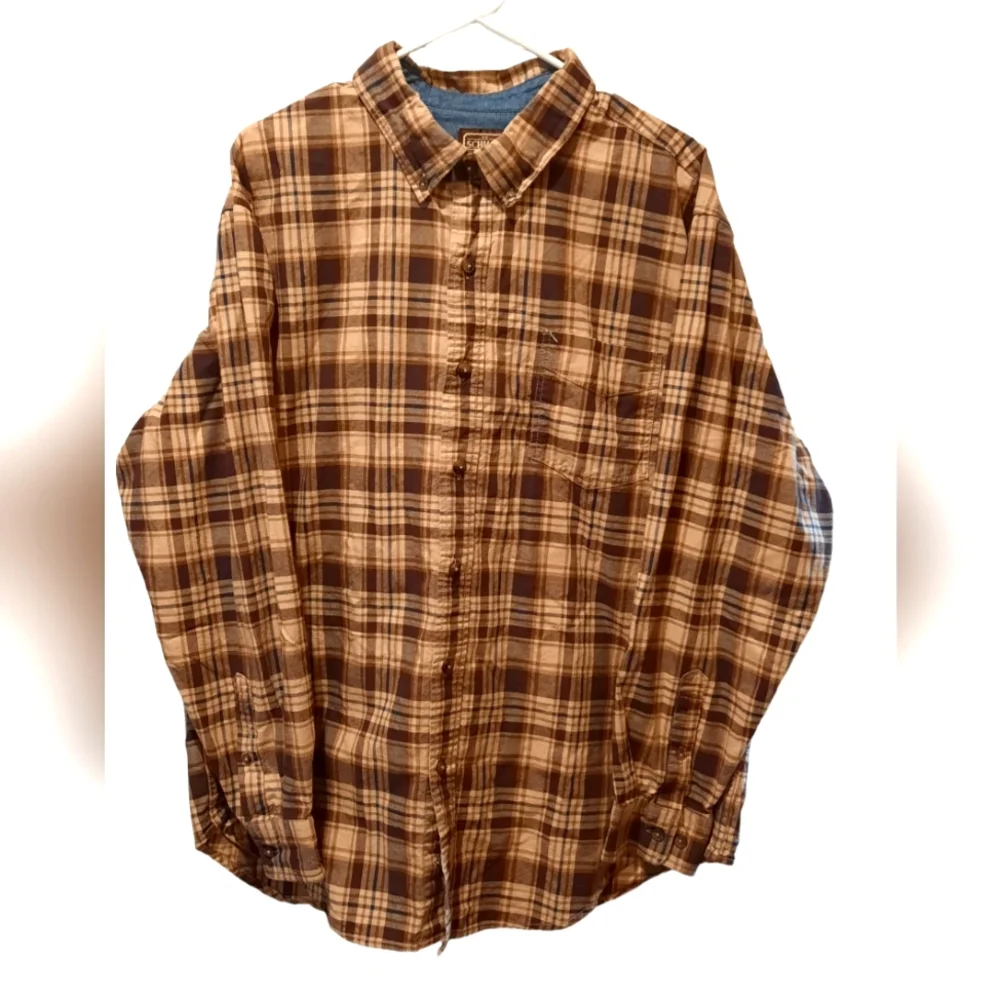 Schmidt Workwear Shirt Mens XL Brown Plaid Button Down Cotton Outdoor Streetwear - Picture 1 of 10